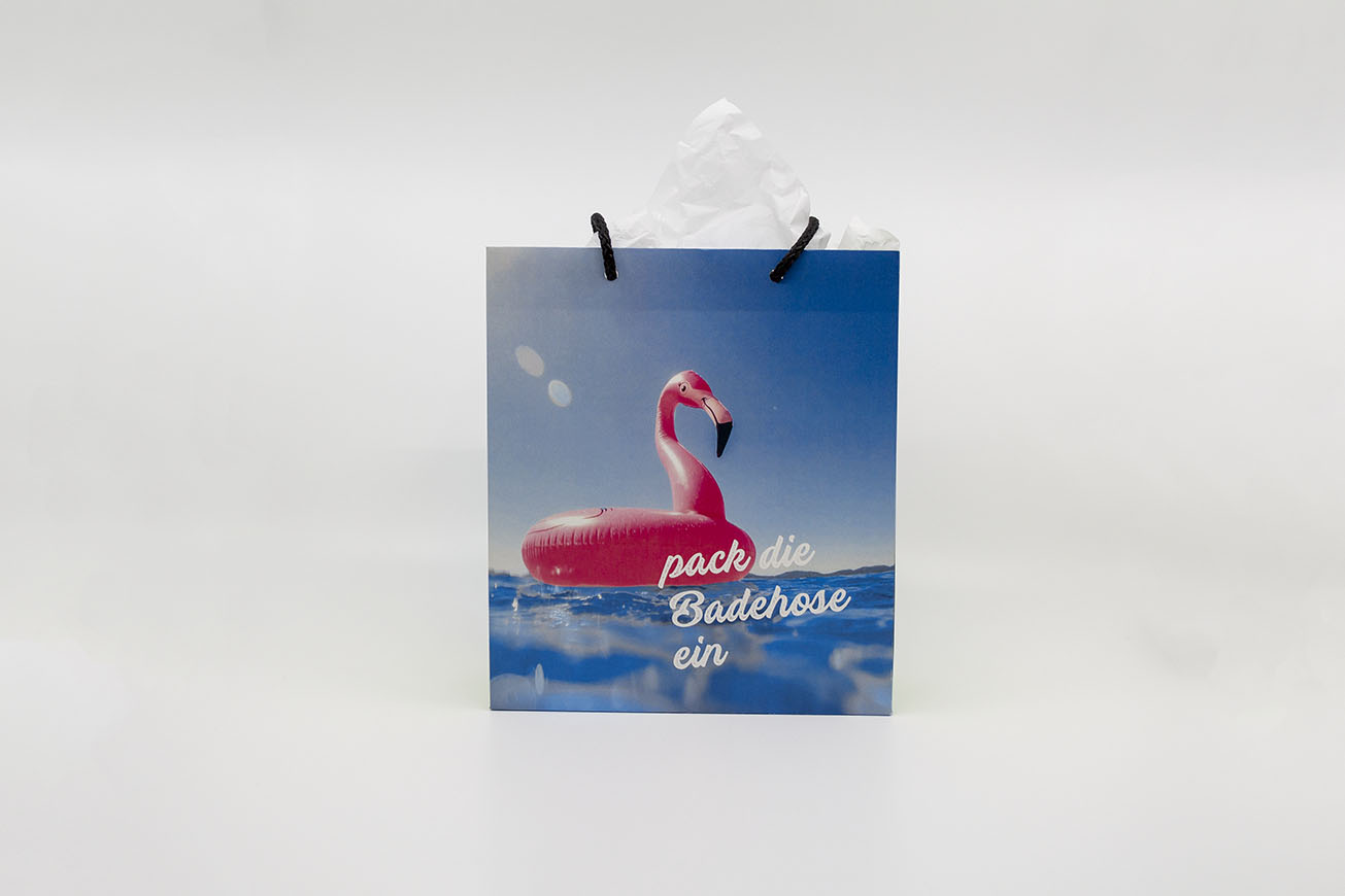 Täschli mit Badespass-Motiv Glanzpapier