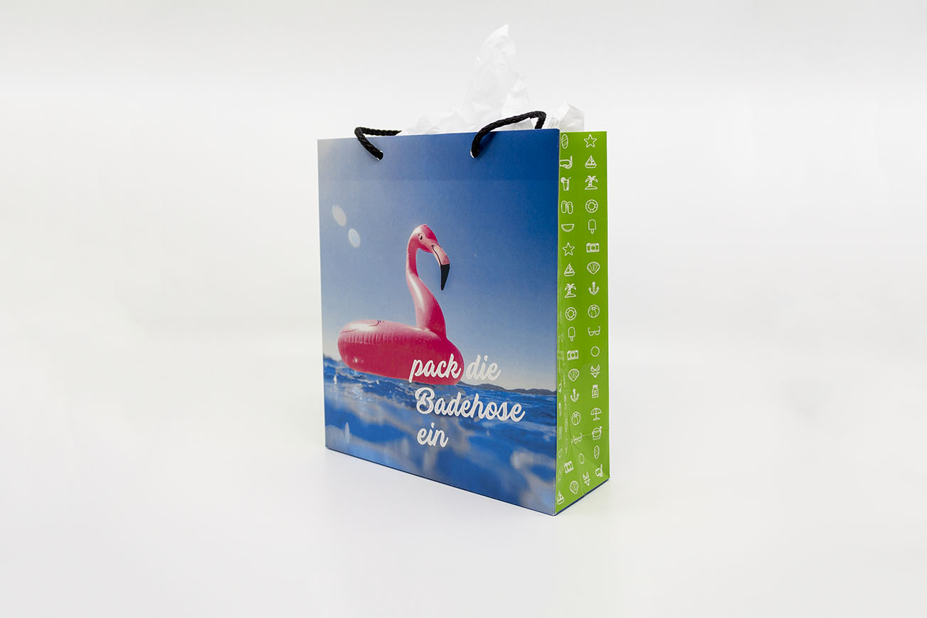 Täschli mit Badespass-Motiv Glanzpapier