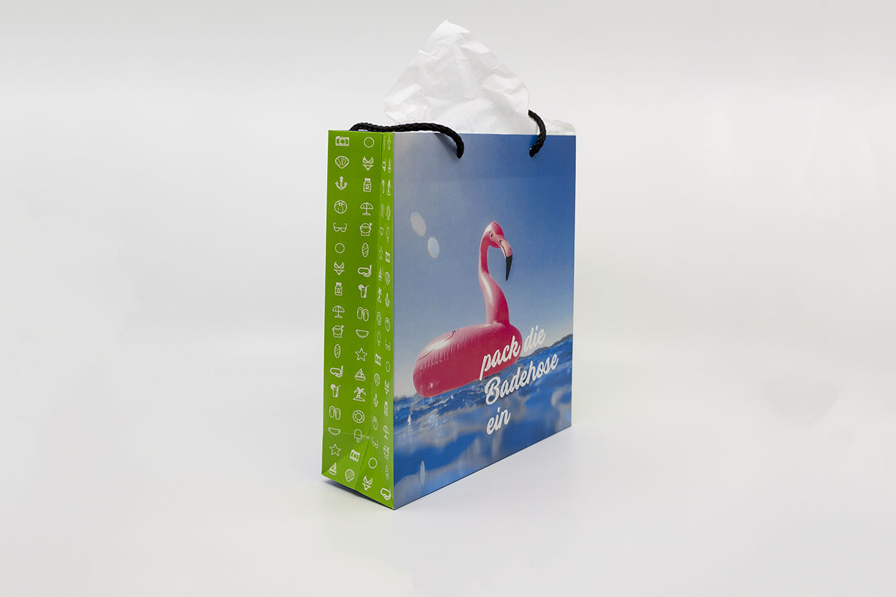 Täschli mit Badespass-Motiv Glanzpapier