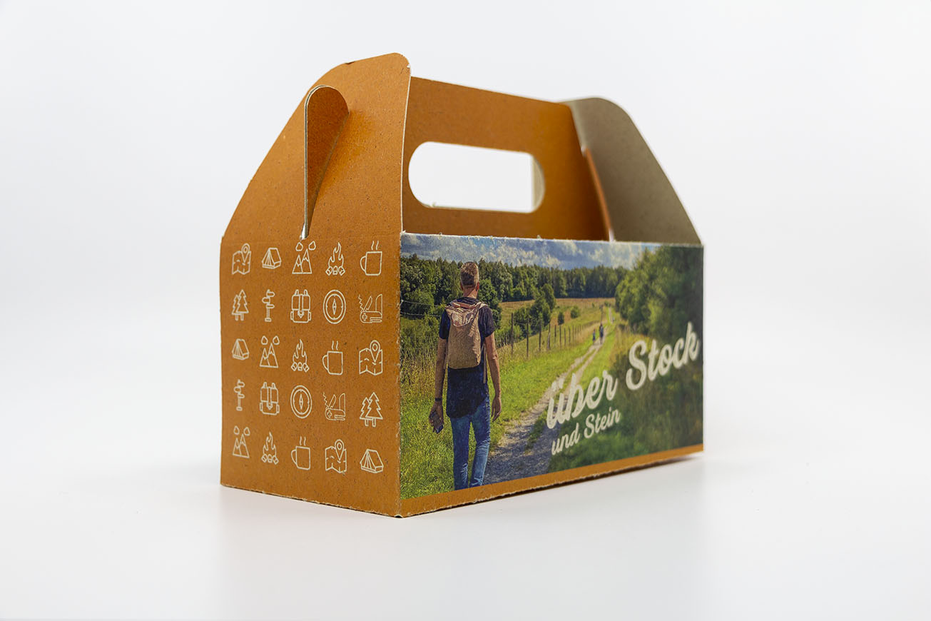 Lunchböxli Wandermotiv Grasspapier