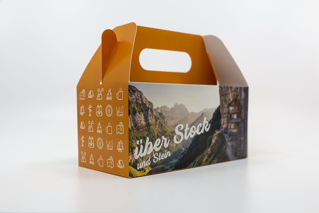 Lunchböxli Wandermotiv Glanzpapier