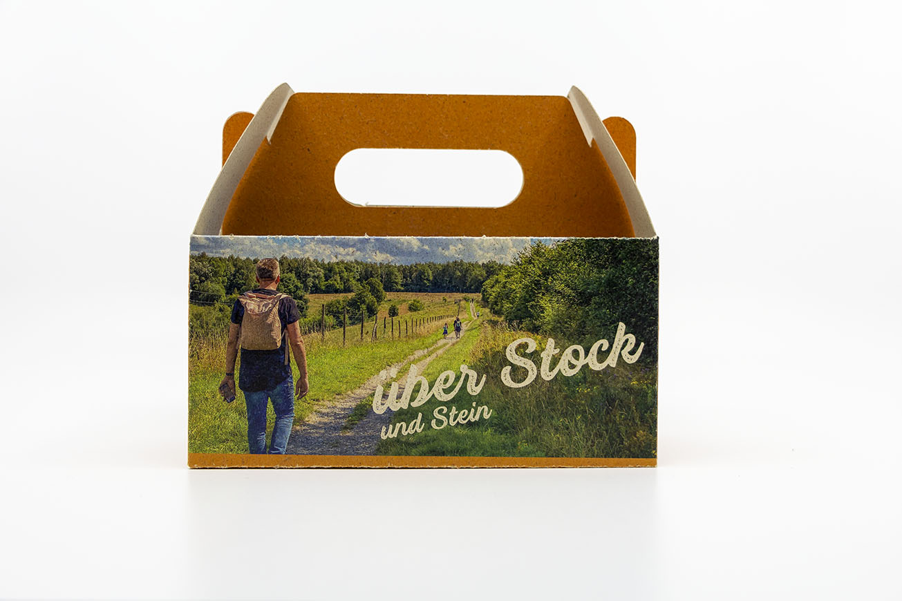 Lunchböxli Wandermotiv Grasspapier